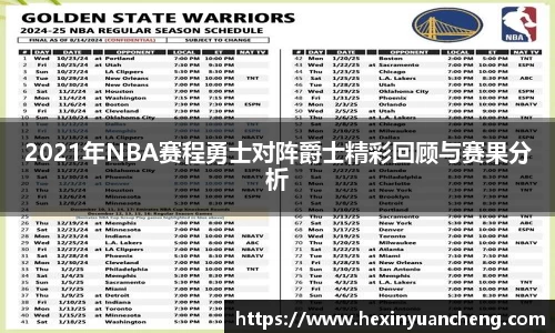 2021年NBA赛程勇士对阵爵士精彩回顾与赛果分析